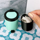 Miniature Real Trash Can in Pastel Green | Real Functioning Miniature Shop