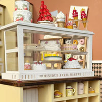 Miniature 1:6 Scale Classic Cake Display White Cabinet | Tiny Baking Shop