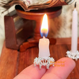 Miniature REAL Candle + Candle Stand Set | REAL Functioning Miniature