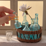 Miniature Wine Bottle Set in blue color| Miniature Kitchen Shop