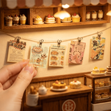 Miniature Photo String with Clips & Posters | Dollhouse Miniature Shop