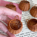 Miniature Finger Woven Basket | Handmade Dollhouse Miniature