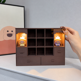 Miniature 3D Printed brown Cabinet with Light | Dollhouse Miniature Shop