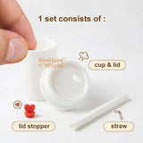 Stackable Miniature Real Functioning Cup Set with Lid & Straw – Tiny Functional Drinkware Miniature