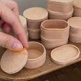 Miniature Wooden Storage Box with Lid | Dollhouse Miniature Shop