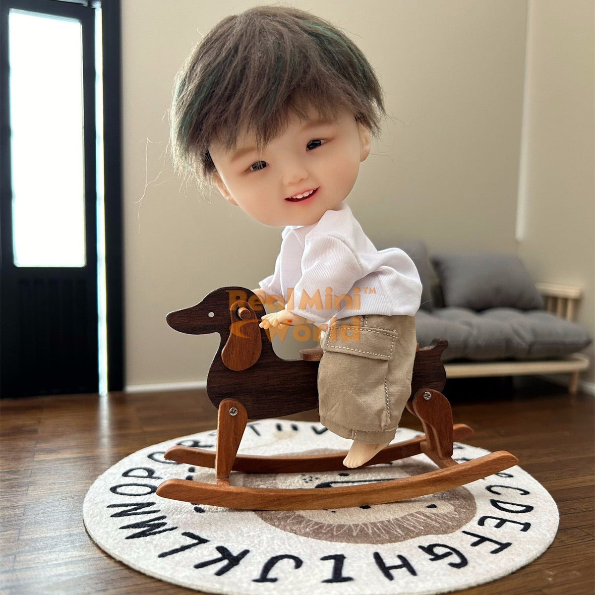 Miniature Wooden Rocking Horse | Dollhouse Miniature Shop – Real Mini World