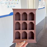 Miniature Brown Arch Display Shelf — Miniature Dollhouse Cabinet Shop