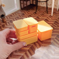 Miniature REAL Storage Box Set in yellow | Miniature Dollhouse Shop
