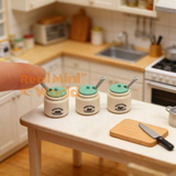 Miniature 1:12 Spice Jars With Lid & Spoon(Set of 3)|Mini Cooking Shop