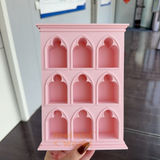 Dollhouse Miniature Pink Gothic Arch Display Shelf | Miniature Shop