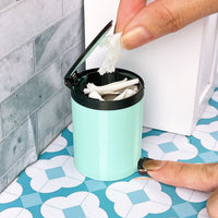 Miniature Real Trash Can in Pastel Green | Real Functioning Miniature Shop