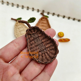 Miniature Pear-Shaped Woven Basket | Dollhouse Miniature Shop