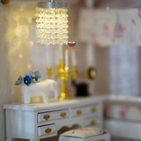 Miniature Crystal Chandelier REAL Lamp | Handmade Miniature Shop