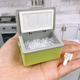 Miniature Cooler Box + Ice Scooper Set (Green) |Tiny Food Cooking Shop