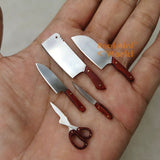 Miniature REAL Knife & Scissor Sets with Holder | Mini Cooking Shop