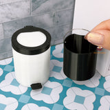 Miniature Real Trash Can in White | Mini Food Cooking Shop