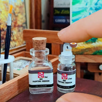 Miniature Empty Painting Medium Container Set | Miniature Art Supplies