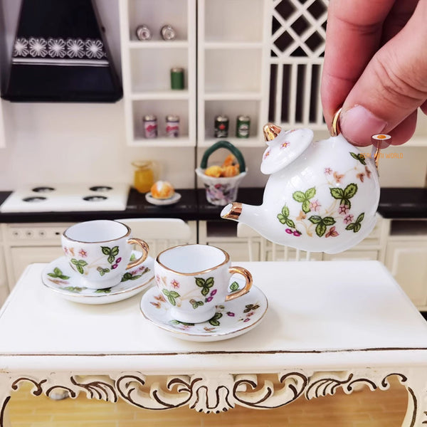 Miniature REAL Porcelain Afternoon Tea Set | Mini Cooking Shop
