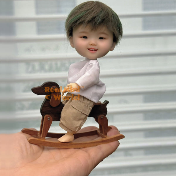 Miniature Wooden Rocking Horse | Dollhouse Miniature Shop – Real Mini World