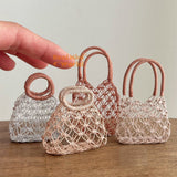 Mini Handwoven Tote Chic Bag | Handmade Dollhouse Miniature Shop