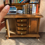 Miniature Wooden Bookshelf with Books | Handmade Miniature Store