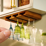  Miniature Artisan Wooden Wine Glass Rack | Mini Food Cooking Shop