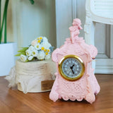 Miniature European Classic Real Table Clock in pink | Miniature Shop