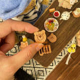miniature hand crafted bear wooden coaster set | Mini Cooking Shop