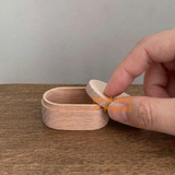 Miniature Oval Wooden Storage Box with Lid | Dollhouse Miniature Shop