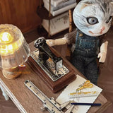 Miniature REAL Classic Wood Desk Lamp 1:6 Scale | Miniature Shop