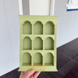Miniature Sage Green Arch Display Shelf — Miniature Dollhouse Cabinet Shop