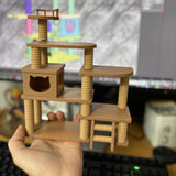 Miniature Cat Climbing Tower | Dollhouse Miniature Shop