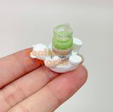 Miniature Bear Candle – Tiny Real Flame (Actually Works!) in green | dollhouse miniature shop