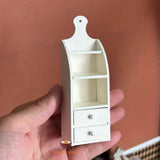 Miniature 1:6 Wood Hanging Rack Cabinet in Ivory | Miniature Shop