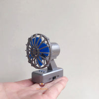 Miniature REAL Working Two-Toned Electric Fan Silver | Functioning Miniature Shop