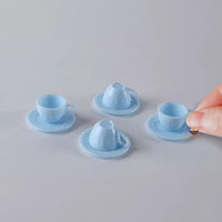 Miniature 1:6 Scale Coffee Cup & Plate Set of 4 | Mini Cooking Shop