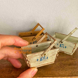 Miniature 1:6 Shabby Chic Solid Wood Basket | Dollhouse Miniature Shop