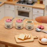 Miniature 1:12 Spice Jars With Lid & Spoon(Set of 3)|Mini Cooking Shop