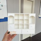 Miniature 3D Printed white Cabinet with Light | Dollhouse Miniature Shop