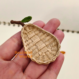 Miniature Pear-Shaped Woven Basket | Dollhouse Miniature Shop