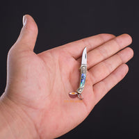 Miniature Handmade Shell Tiny Craft Folding Knife | Mini Cooking Shop