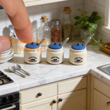 Miniature 1:12 Spice Jars With Lid & Spoon(Set of 3)|Mini Cooking Shop