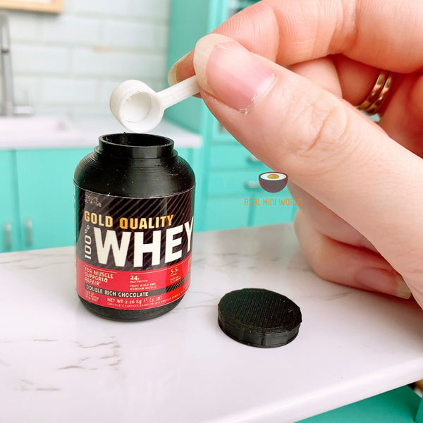 Miniature Whey Protein Container + Scoop  Mini Baking & Cooking Shop –  Real Mini World