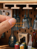  Miniature Artisan Wooden Wine Glass Rack | Mini Food Cooking Shop