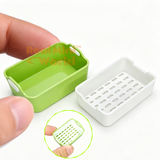 Miniature Kitchen Fruit & Vegetable Washing Basket Green| Mini Cooking Shop