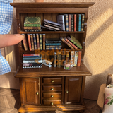 Miniature Wooden Bookshelf with Books | Handmade Miniature Store
