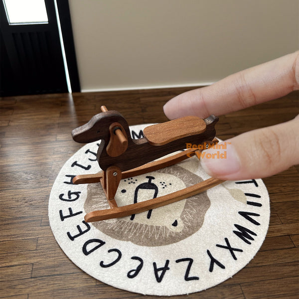 Miniature Wooden Rocking Horse | Dollhouse Miniature Shop – Real Mini World