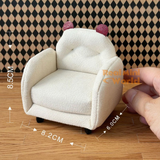 Miniature Dollhouse Bear Armchair ivory | Handmade Miniature Shop