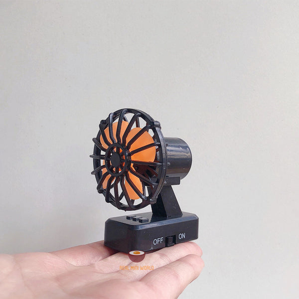 Miniature REAL Working Two-Toned Electric Fan Black | Functioning Miniature Shop