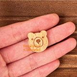 miniature handmade wooden cute bear wooden coaster | dollhouse miniature shop